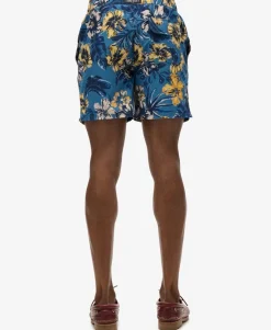 Hawaiian Print 16-Inch Swim Shorts