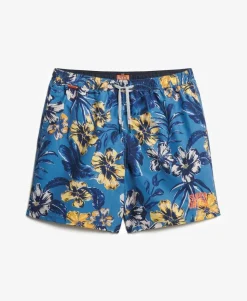 Hawaiian Print 16-Inch Swim Shorts