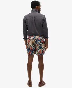 Hawaiian Print 16-Inch Swim Shorts
