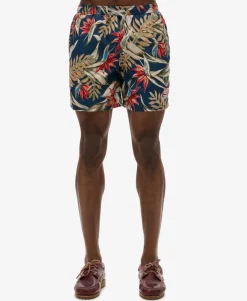 Hawaiian Print 16-Inch Swim Shorts