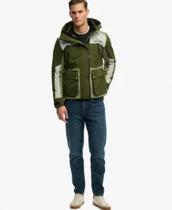 Hooded Colour Block Windbreaker Jacket