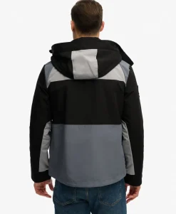 Hooded Colour Block Windbreaker Jacket