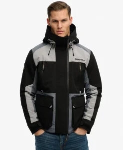 Hooded Colour Block Windbreaker Jacket