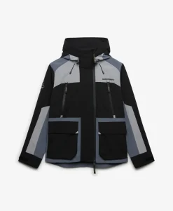 Hooded Colour Block Windbreaker Jacket