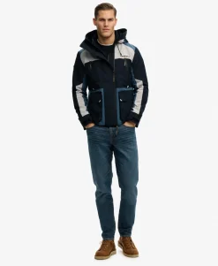 Hooded Colour Block Windbreaker Jacket