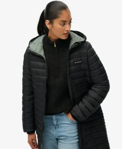 Hooded Fuji Lite Mid Length Padded Jacket