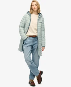 Hooded Fuji Lite Mid Length Padded Jacket