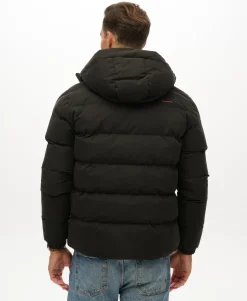 Hooded Microfibre Sport Puffer Jacket
