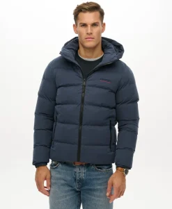 Hooded Microfibre Sport Puffer Jacket
