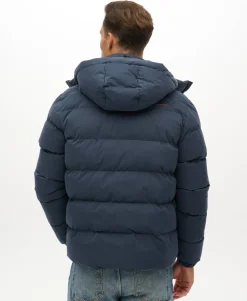 Hooded Microfibre Sport Puffer Jacket