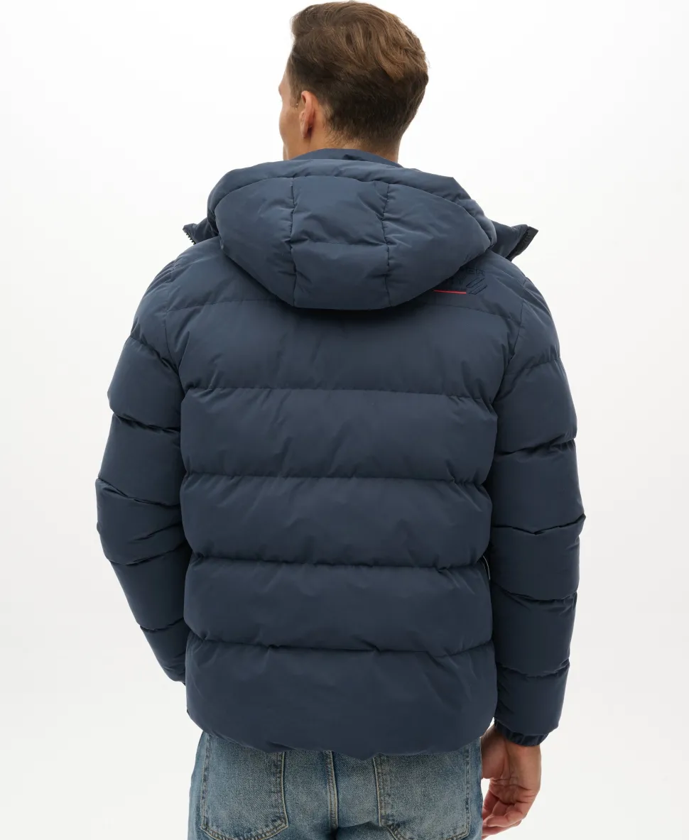 Hooded Microfibre Sport Puffer Jacket