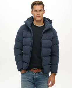 Hooded Microfibre Sport Puffer Jacket