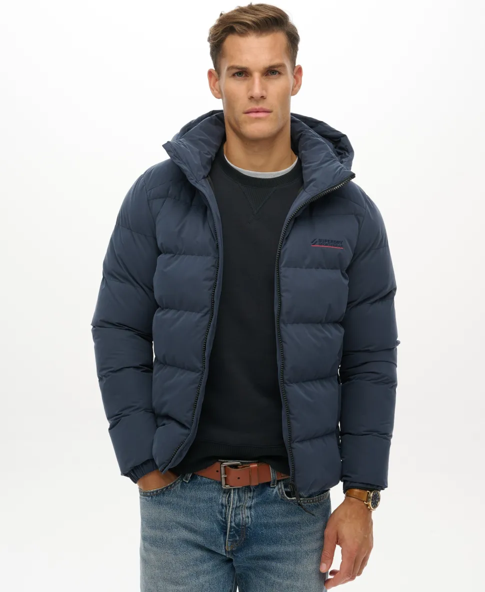 Hooded Microfibre Sport Puffer Jacket