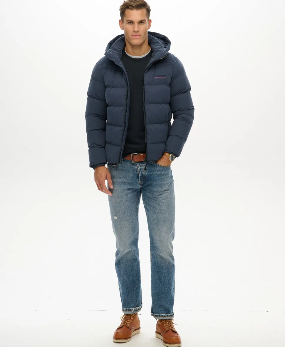 Hooded Microfibre Sport Puffer Jacket