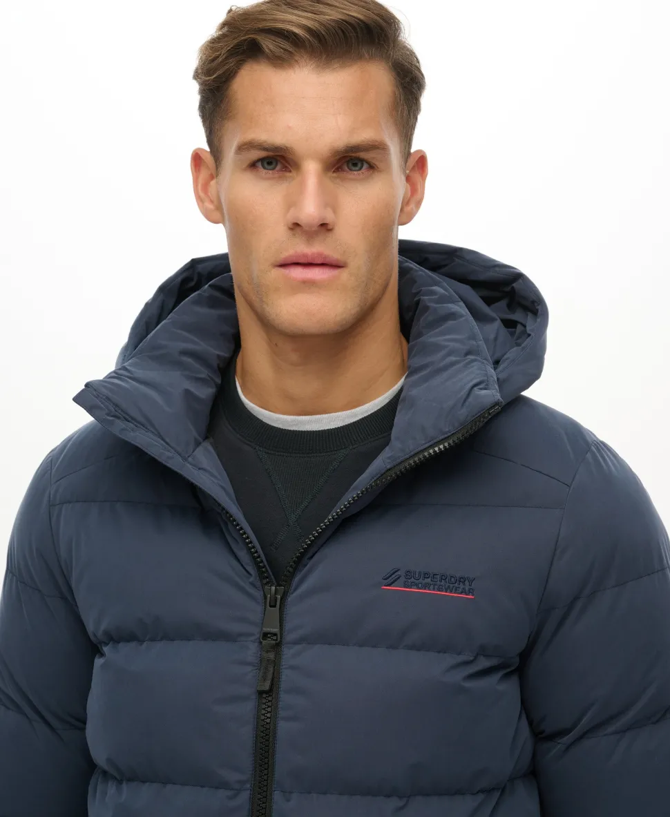 Hooded Microfibre Sport Puffer Jacket