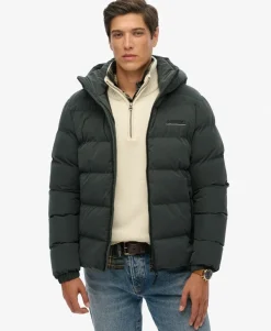 Hooded Microfibre Sport Puffer Jacket