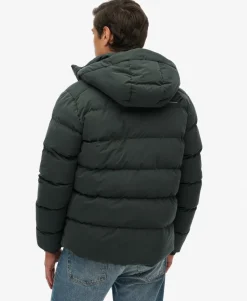Hooded Microfibre Sport Puffer Jacket