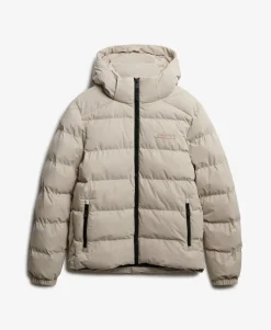 Hooded Microfibre Sport Puffer Jacket