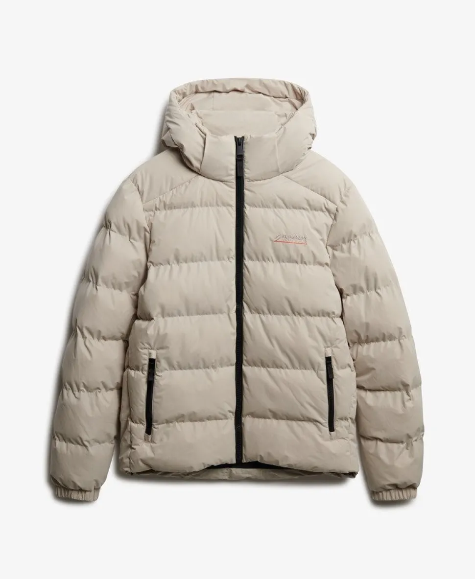 Hooded Microfibre Sport Puffer Jacket