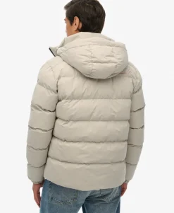 Hooded Microfibre Sport Puffer Jacket