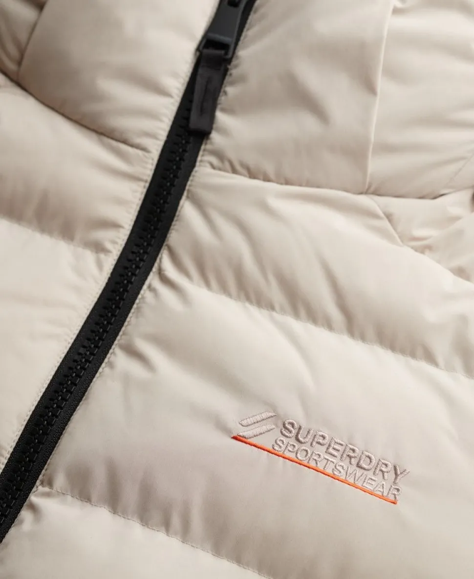 Hooded Microfibre Sport Puffer Jacket