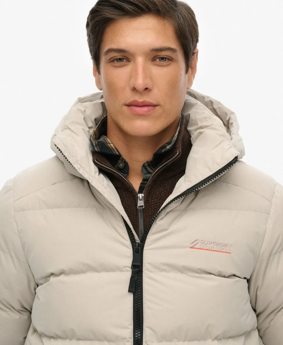 Hooded Microfibre Sport Puffer Jacket