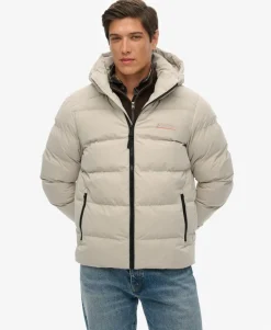 Hooded Microfibre Sport Puffer Jacket