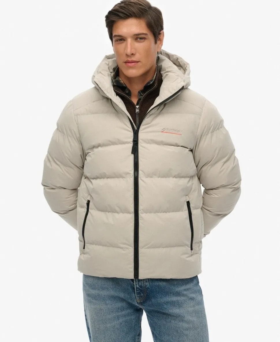 Hooded Microfibre Sport Puffer Jacket