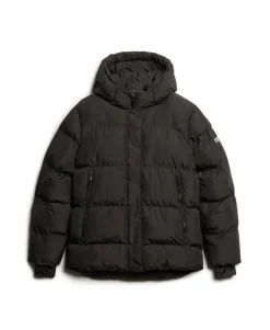 Hooded Mid Length Sports Puffer Jacket