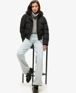 Hooded Sports Puffer Bomber Jacket