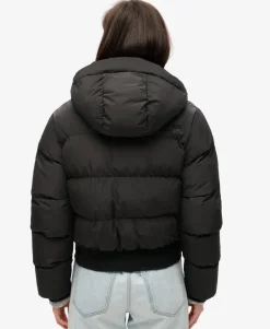Hooded Sports Puffer Bomber Jacket