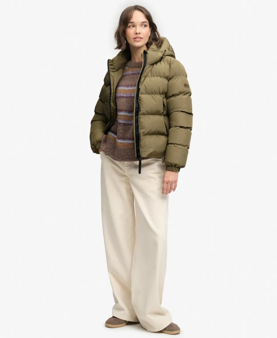 Hooded Sports Puffer Jacket