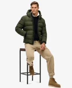Hooded Sports Puffer Jacket