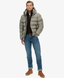 Hooded Sports Puffer Jacket