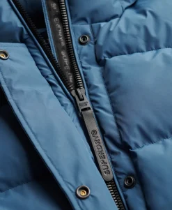 Hooded Sports Puffer Mid Length Jacket