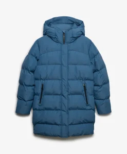 Hooded Sports Puffer Mid Length Jacket