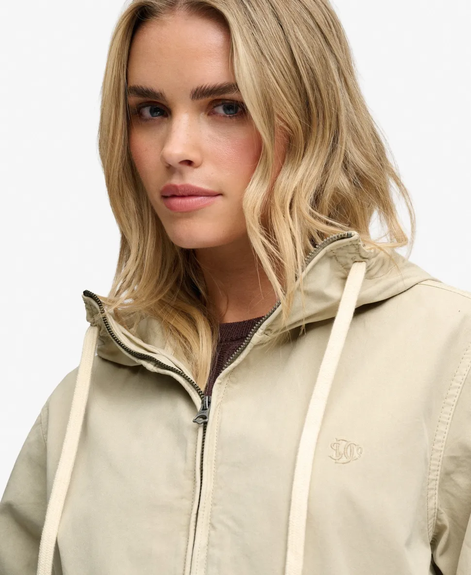 Hooded Washed Twill Jacket