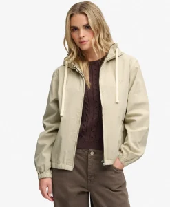 Hooded Washed Twill Jacket