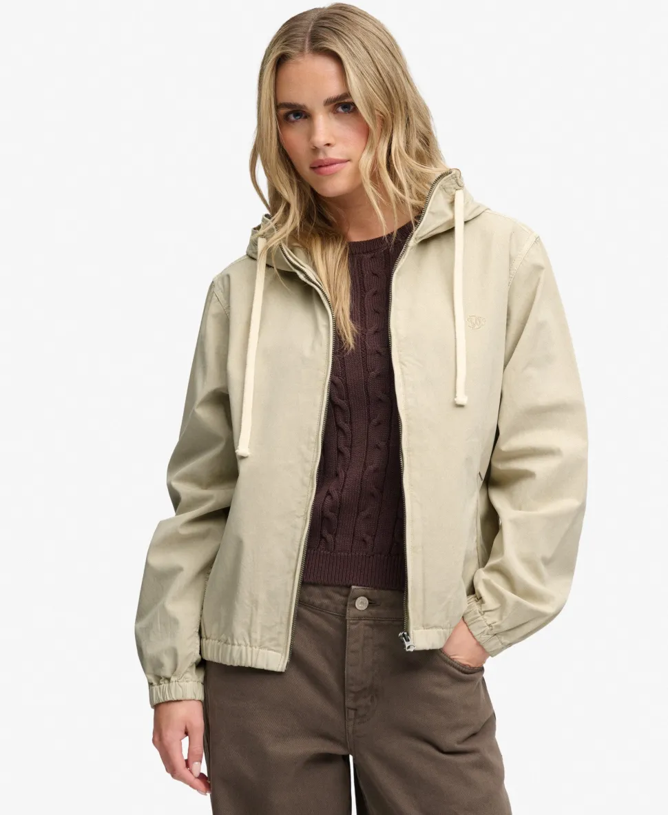 Hooded Washed Twill Jacket