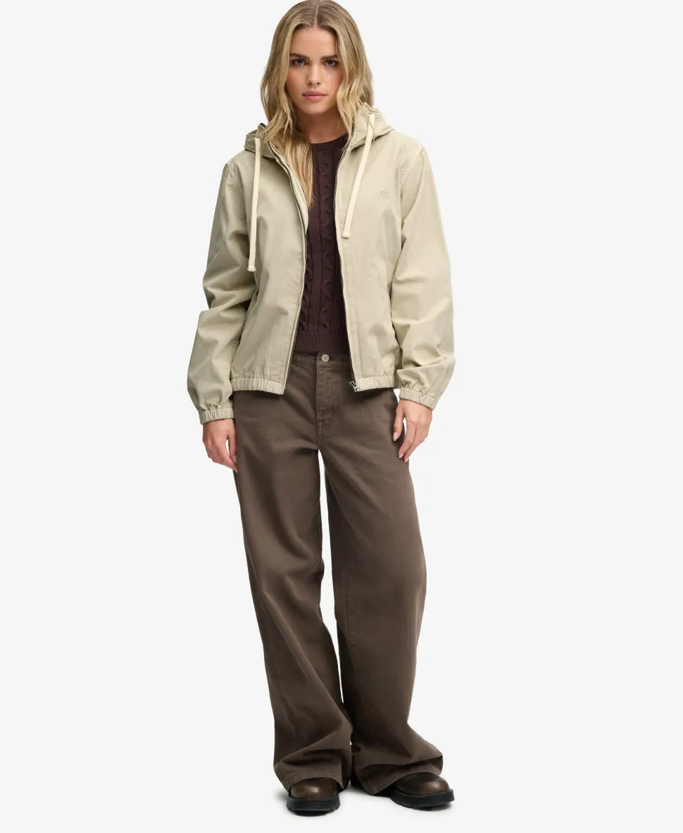 Hooded Washed Twill Jacket
