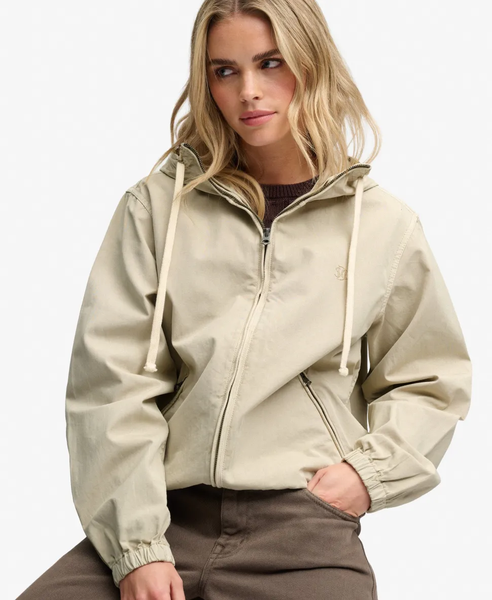 Hooded Washed Twill Jacket
