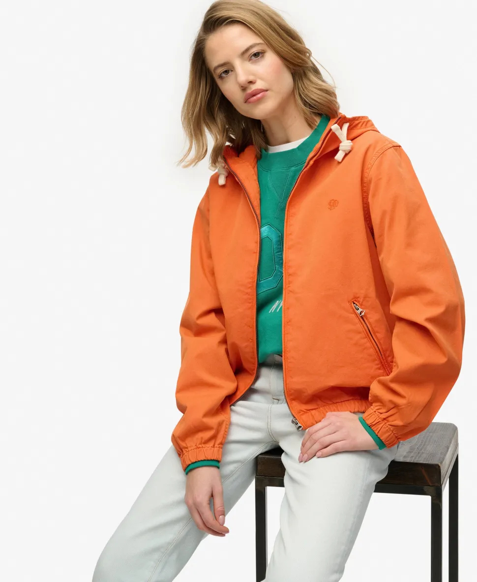 Hooded Washed Twill Jacket