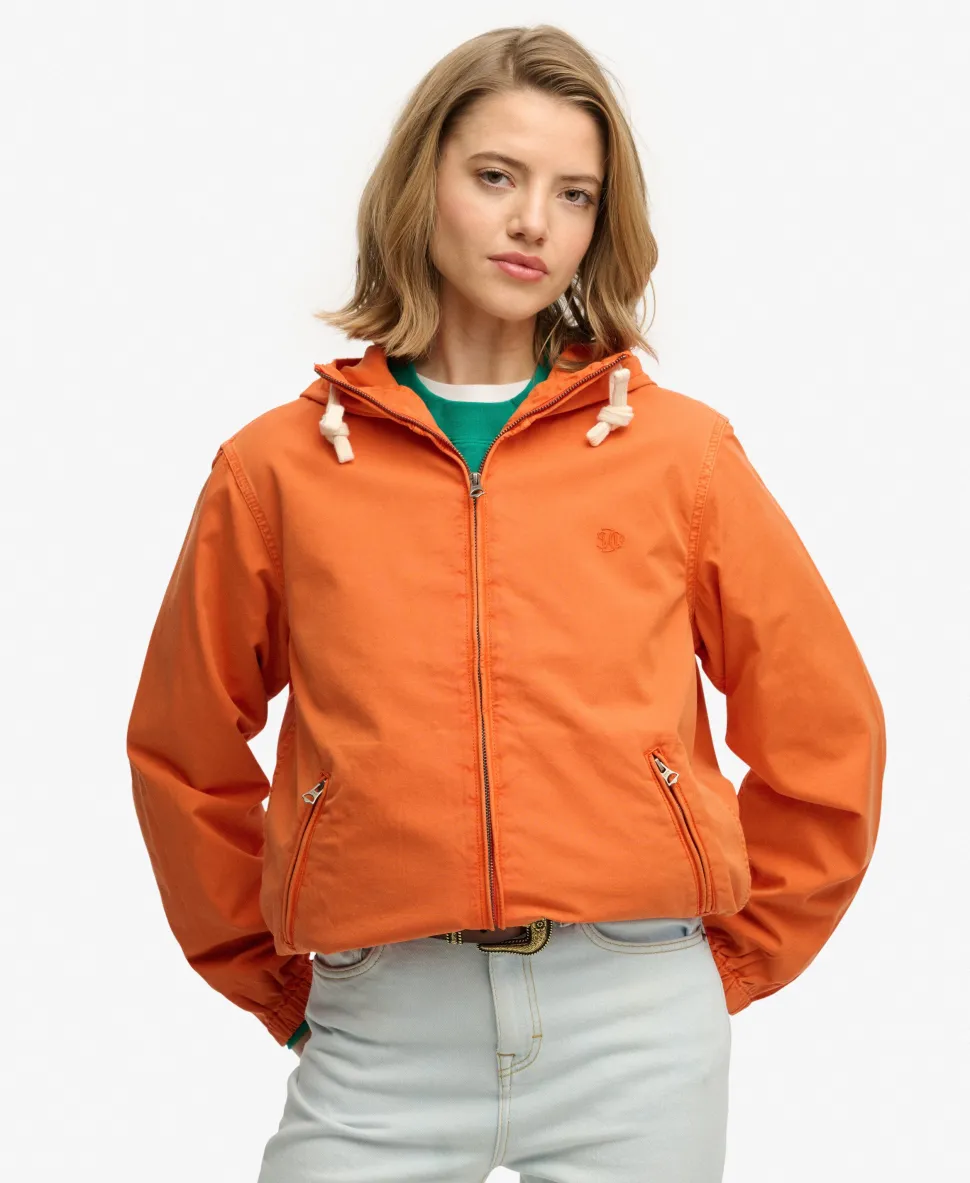 Hooded Washed Twill Jacket