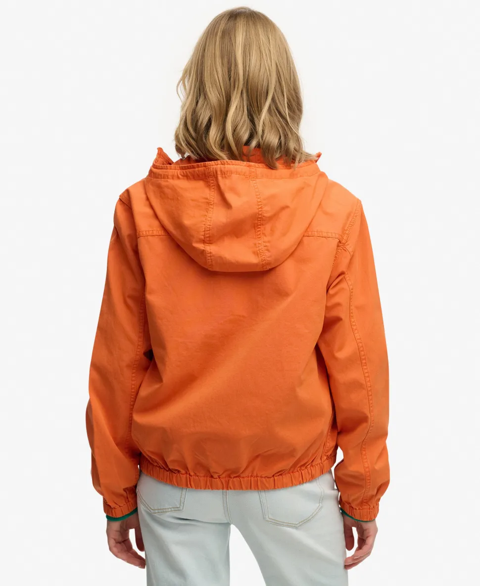 Hooded Washed Twill Jacket