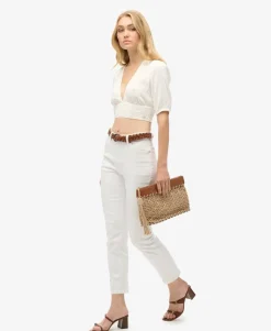 Ibiza Short Sleeve Lace Trim Top