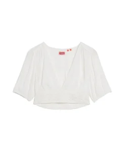 Ibiza Short Sleeve Lace Trim Top