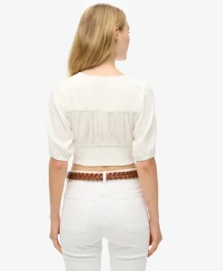 Ibiza Short Sleeve Lace Trim Top