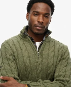 Jacob Cable Knit Half Zip Jumper
