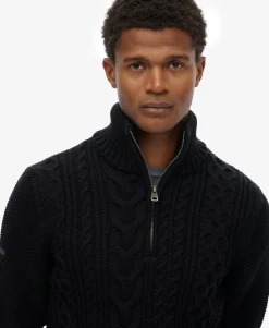 Jacob Cable Knit Half Zip Jumper