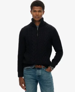 Jacob Cable Knit Half Zip Jumper